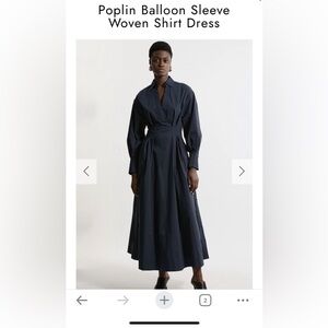Karen Millen - Poplin Balloon Sleeve Woven Shirt Dress